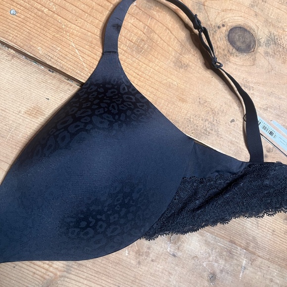 SKIMS | Jacquard Push Up Plunge Bra Wireless | Onyx Micro Leopard Print | NWT - Picture 4 of 7